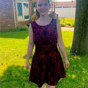 Danny and Nicole women’s knee length red and black dress